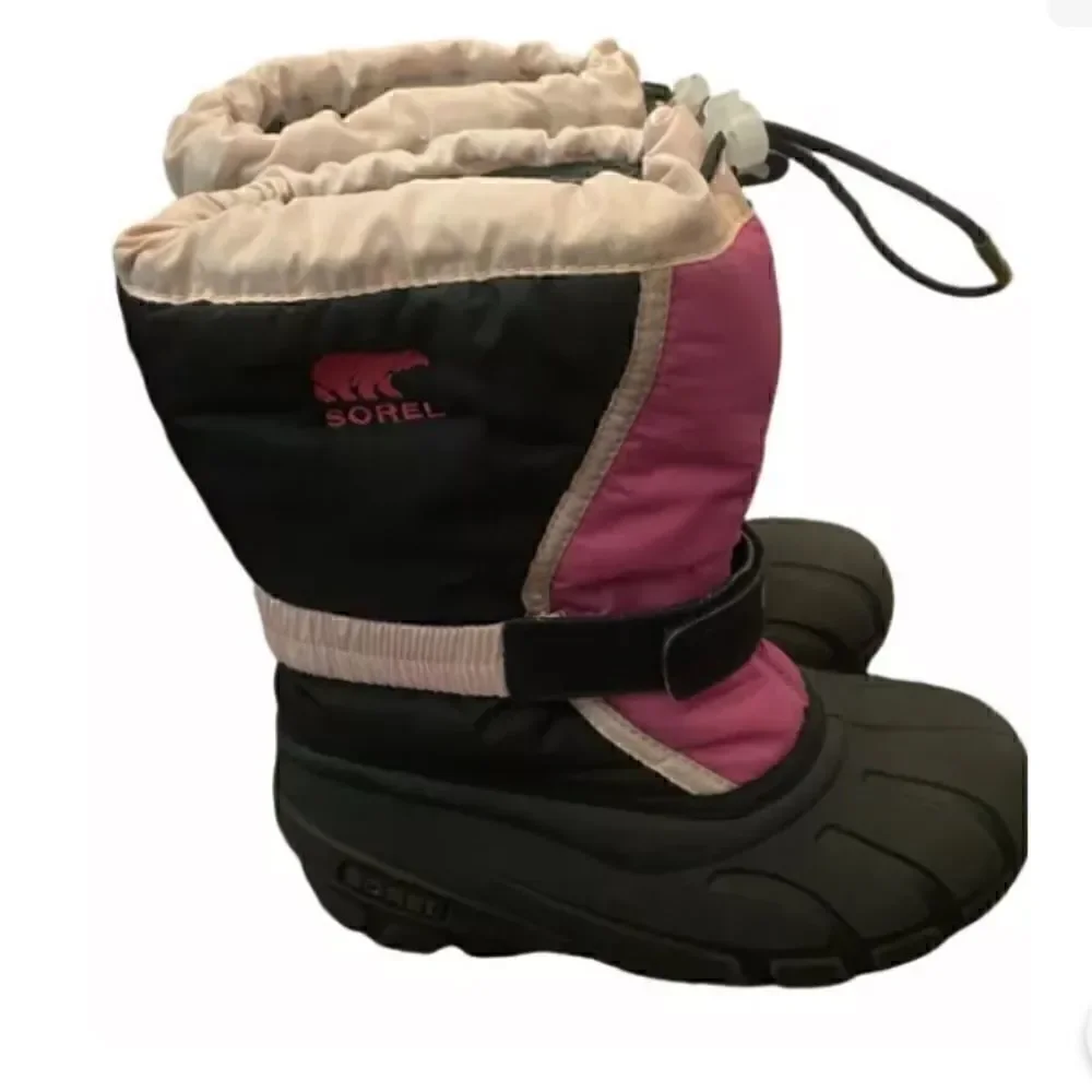 Sorel Flurry TP Youth Size US 4 Kids Winter Snow Comfort Boot Prairie Rose/Black